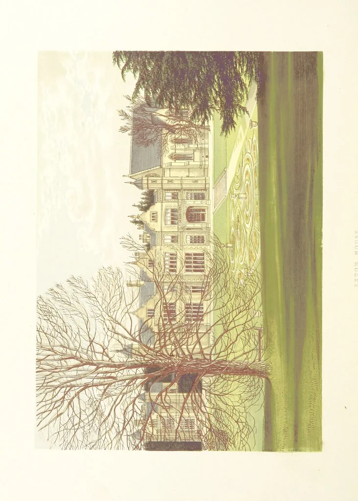 An illustration from The County Seats of the Noblemen and Gentlemen of Great Britain and Ireland. vol. 1, 2. (Vol. 3-5. A Series of Picturesque Views of Seats of the Noblemen ... of Great Britain and Ireland. With descriptive letterpress.), 1866, leaf 184