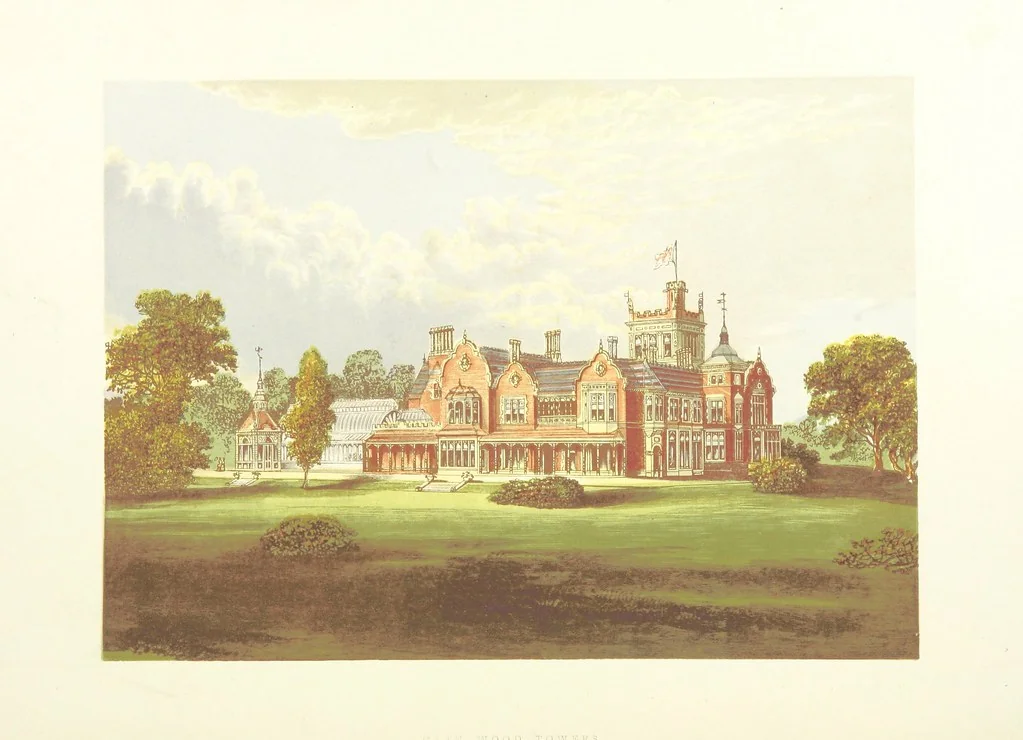 An illustration from The County Seats of the Noblemen and Gentlemen of Great Britain and Ireland. vol. 1, 2. (Vol. 3-5. A Series of Picturesque Views of Seats of the Noblemen ... of Great Britain and Ireland. With descriptive letterpress.), 1866, leaf 86