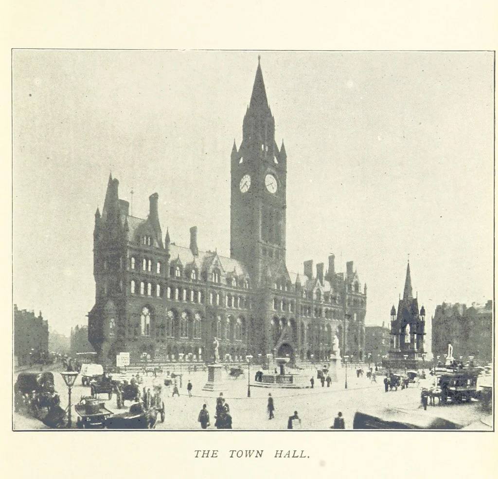 An illustration from Mercantile Manchester, past and present ... With ... illustrations, 1896, leaf 115