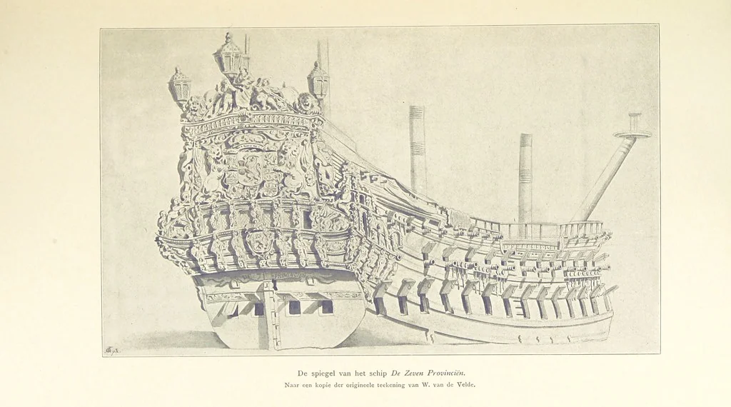 An illustration from Onze Gouden Eeuw. De Republiek der Vereenigde Nederlanden in haar bloeitijd ... Geïllustreerd onder toezicht van J. H. W. Unger, 1896, leaf 145