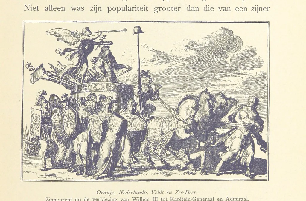 An illustration from Onze Gouden Eeuw. De Republiek der Vereenigde Nederlanden in haar bloeitijd ... Geïllustreerd onder toezicht van J. H. W. Unger, 1896, leaf 17