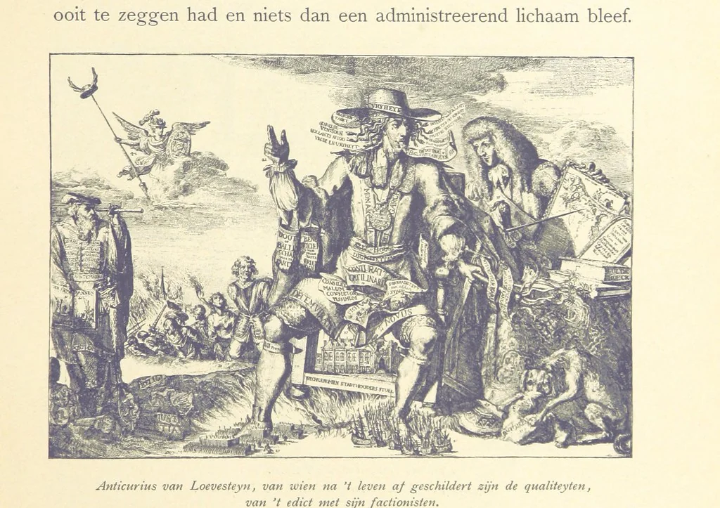 An illustration from Onze Gouden Eeuw. De Republiek der Vereenigde Nederlanden in haar bloeitijd ... Geïllustreerd onder toezicht van J. H. W. Unger, 1896, leaf 19