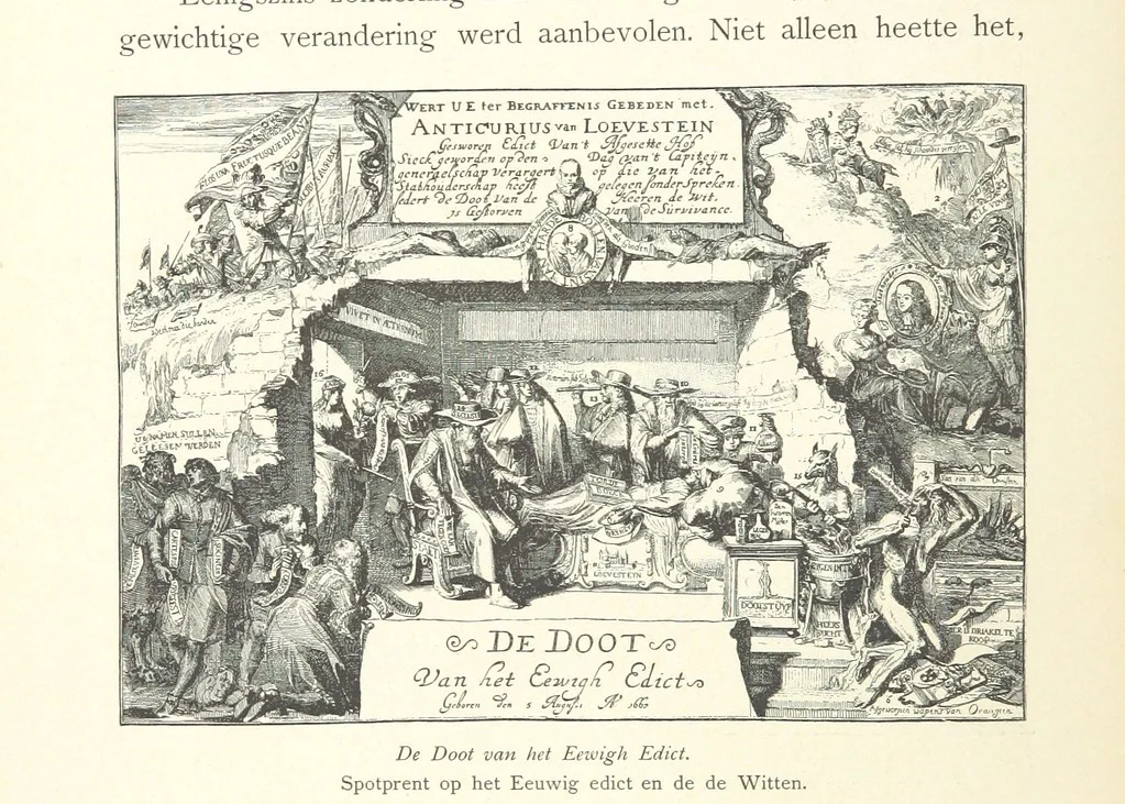 An illustration from Onze Gouden Eeuw. De Republiek der Vereenigde Nederlanden in haar bloeitijd ... Geïllustreerd onder toezicht van J. H. W. Unger, 1896, leaf 20