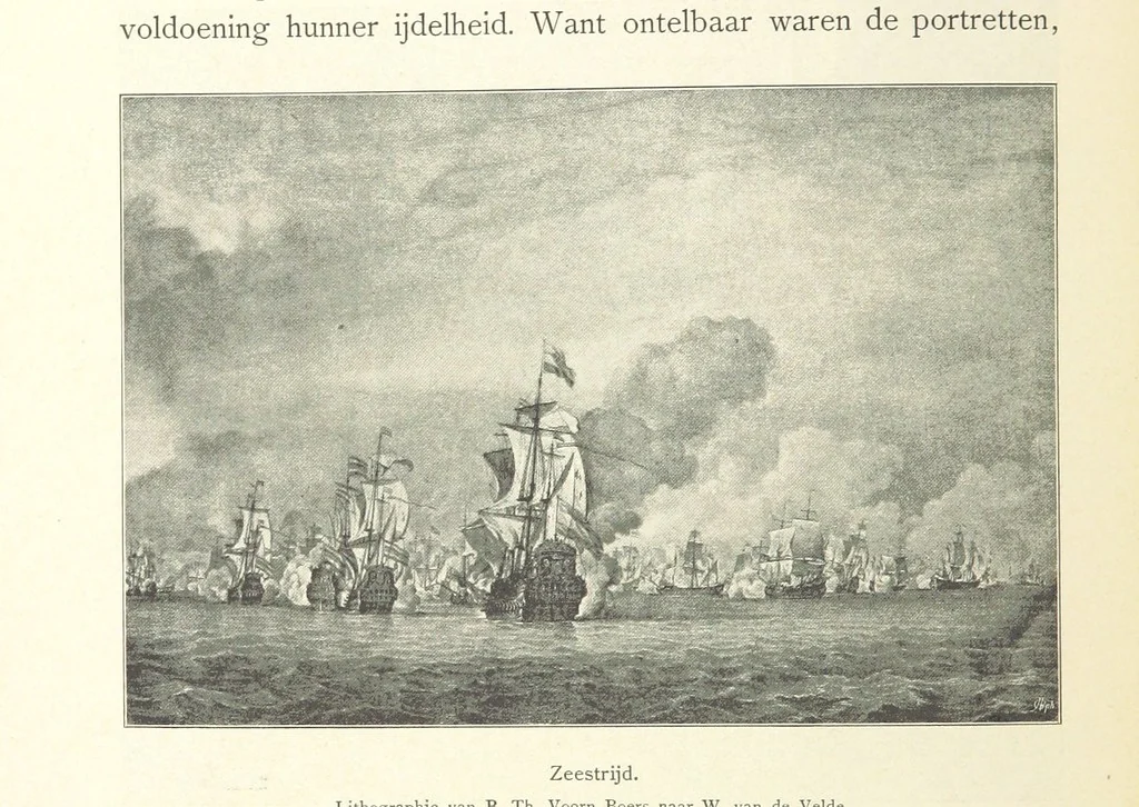 An illustration from Onze Gouden Eeuw. De Republiek der Vereenigde Nederlanden in haar bloeitijd ... Geïllustreerd onder toezicht van J. H. W. Unger, 1896, leaf 458