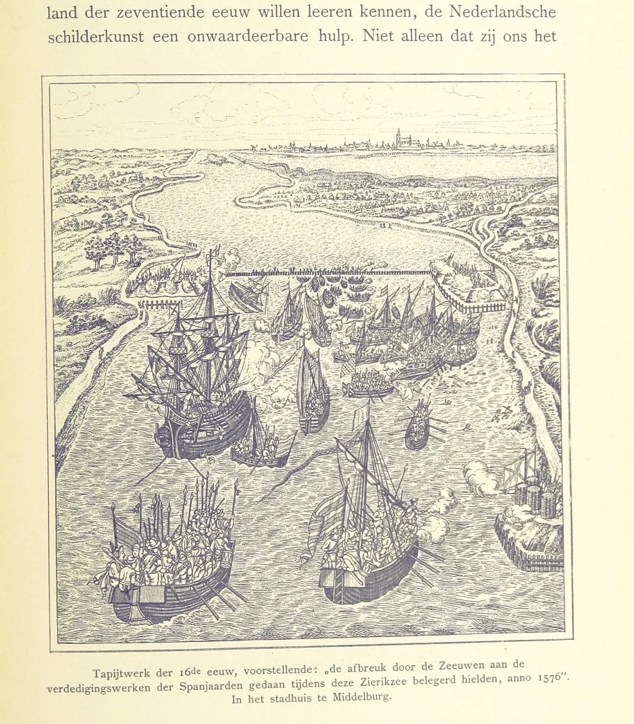 An illustration from Onze Gouden Eeuw. De Republiek der Vereenigde Nederlanden in haar bloeitijd ... Geïllustreerd onder toezicht van J. H. W. Unger, 1896, leaf 479