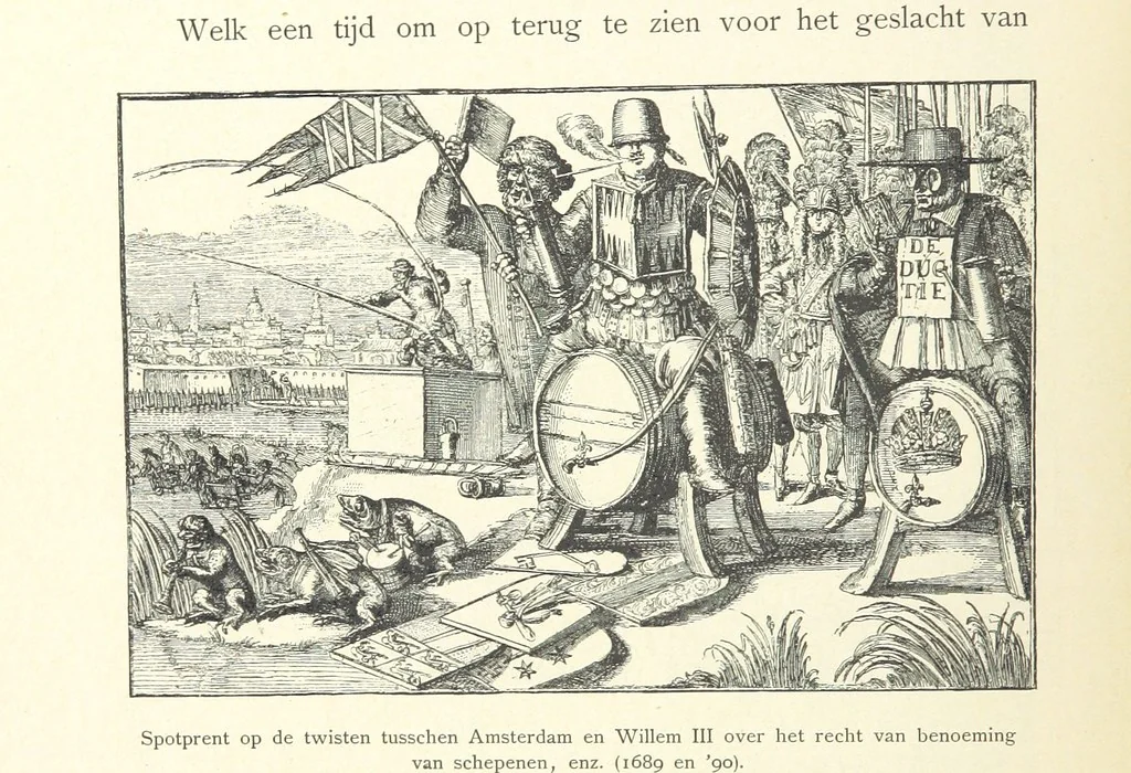 An illustration from Onze Gouden Eeuw. De Republiek der Vereenigde Nederlanden in haar bloeitijd ... Geïllustreerd onder toezicht van J. H. W. Unger, 1896, leaf 76