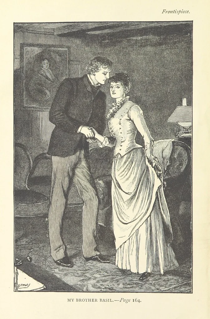 An illustration from My Brother Basil. [A novel.] ... With illustrations, etc, 1891, leaf 6