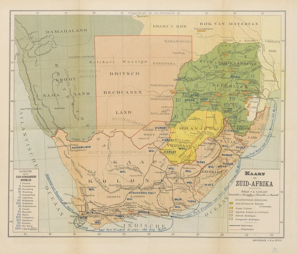 An illustration from Aardrijkskunde van Zuid-Afrika, door Dr. H. Blink ... Uitgegeven door de Nederlandsch Zuid-Afrikaansche Vereeniging, 1889, leaf 201
