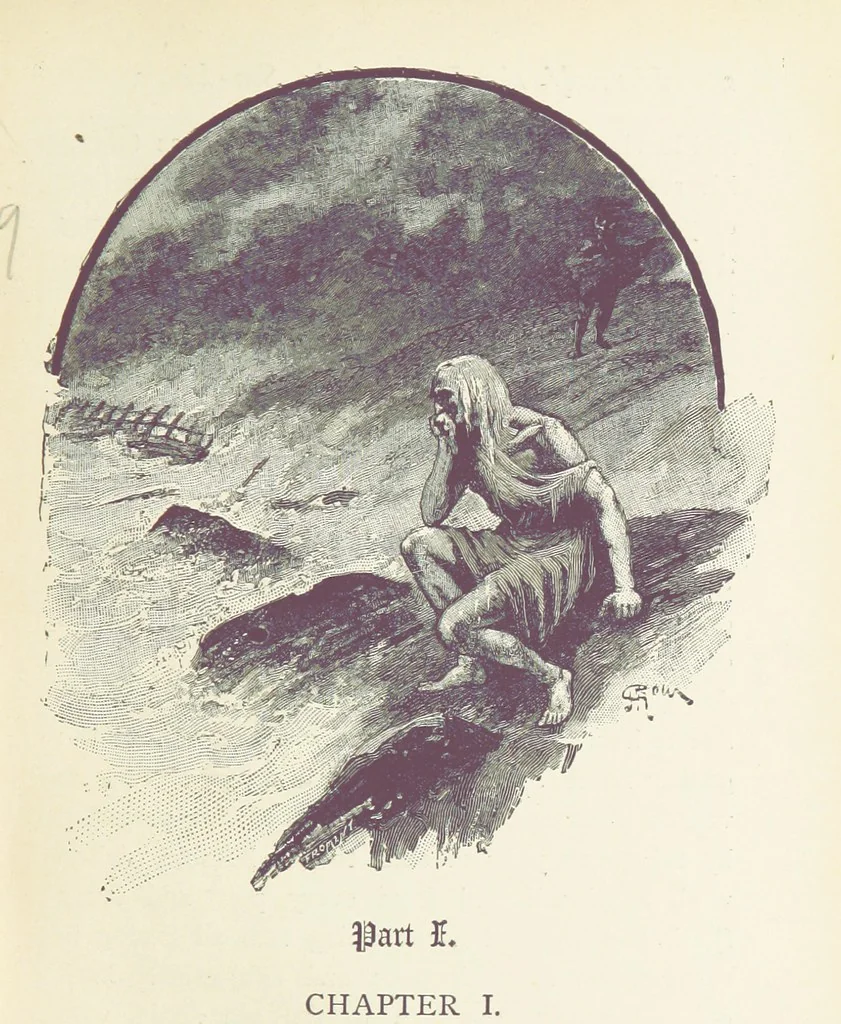 An illustration from Tamers of the Sea ... From the French ... by Mrs. Cashel Hoey. Illustrated, 1897, leaf 27