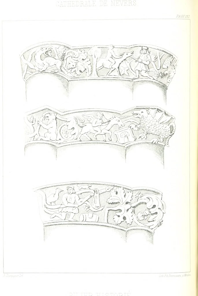 An illustration from Monographie de la Cathédrale de Nevers, 1854, leaf 188