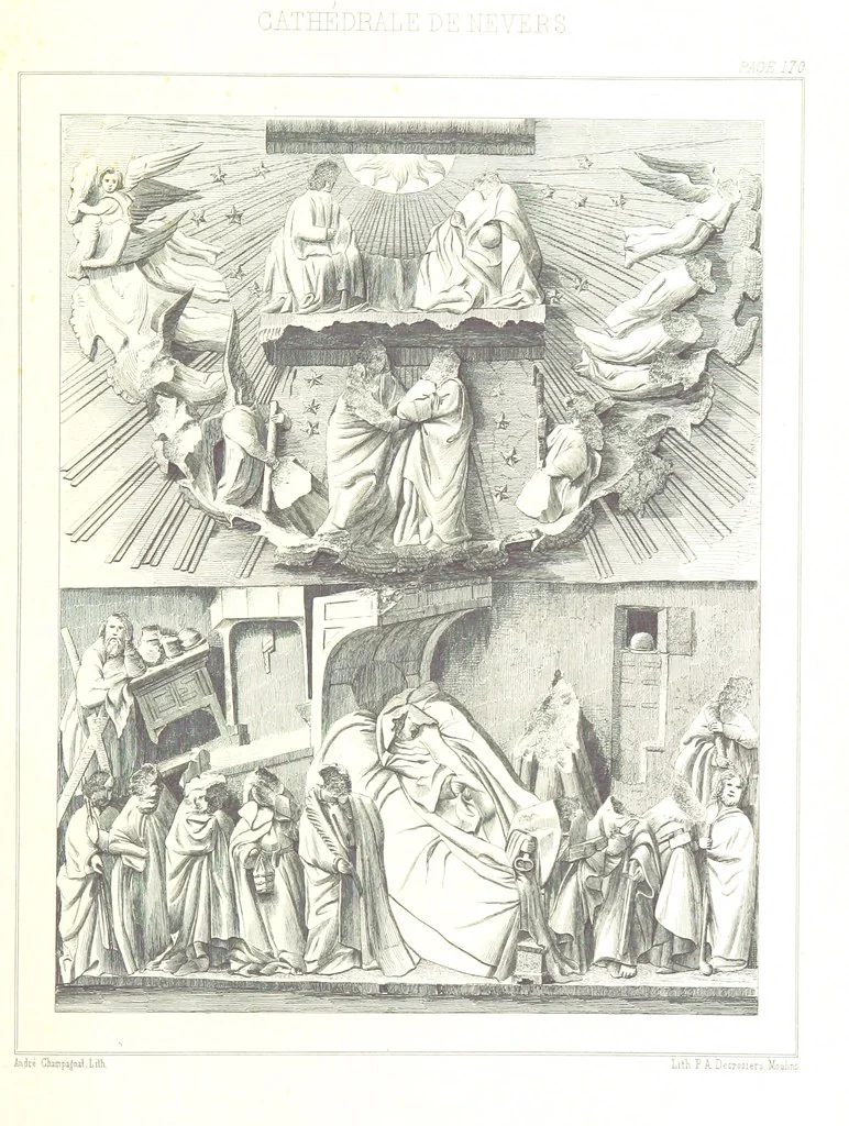 An illustration from Monographie de la Cathédrale de Nevers, 1854, leaf 203