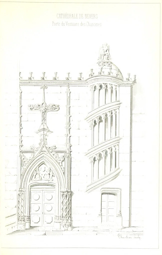 An illustration from Monographie de la Cathédrale de Nevers, 1854, leaf 237