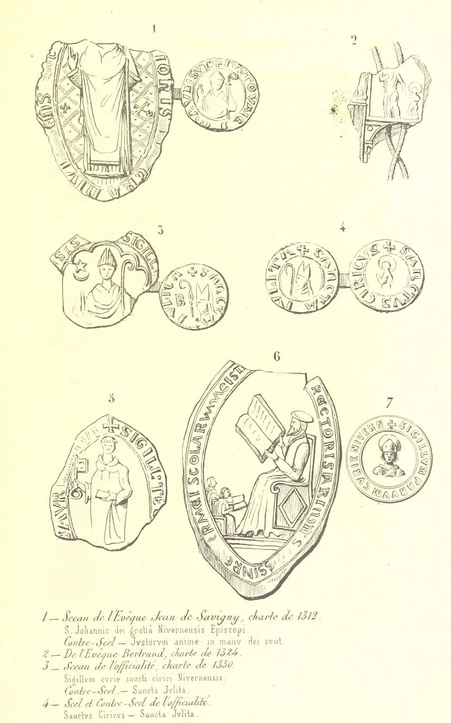 An illustration from Monographie de la Cathédrale de Nevers, 1854, leaf 345