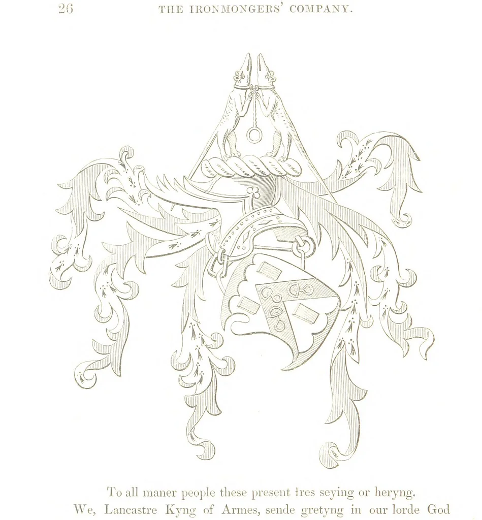An illustration from Some account of the Worshipful Company of Ironmongers. Compiled from their own Records and other authentic sources of information, by J. N, 1851, leaf 46