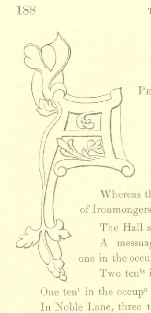 An illustration from Some account of the Worshipful Company of Ironmongers. Compiled from their own Records and other authentic sources of information, by J. N, 1866, leaf 214