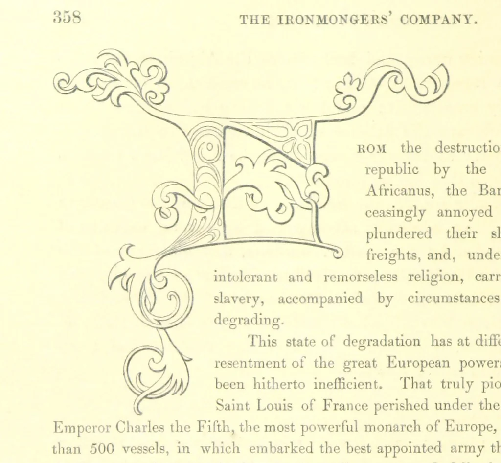 An illustration from Some account of the Worshipful Company of Ironmongers. Compiled from their own Records and other authentic sources of information, by J. N, 1866, leaf 384
