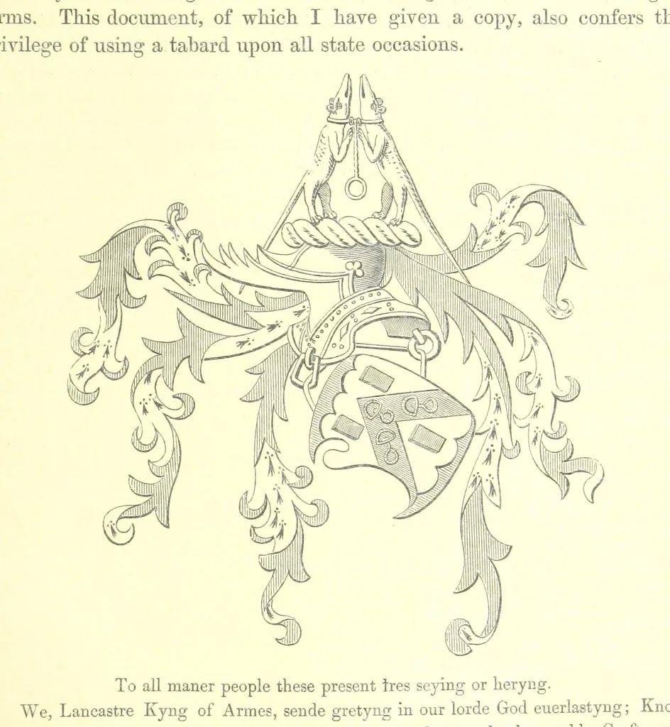 An illustration from Some account of the Worshipful Company of Ironmongers. Compiled from their own Records and other authentic sources of information, by J. N, 1866, leaf 51