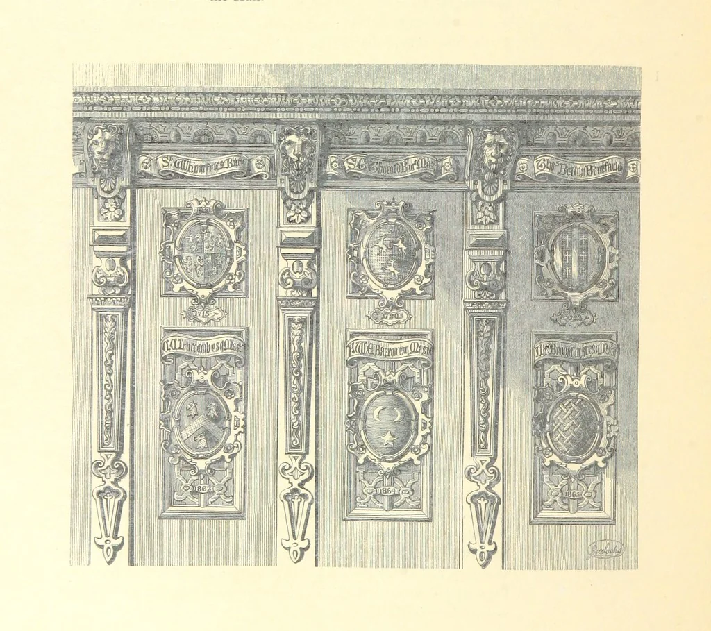 An illustration from Some account of the Worshipful Company of Ironmongers. Compiled from their own Records and other authentic sources of information, by J. N, 1866, leaf 136