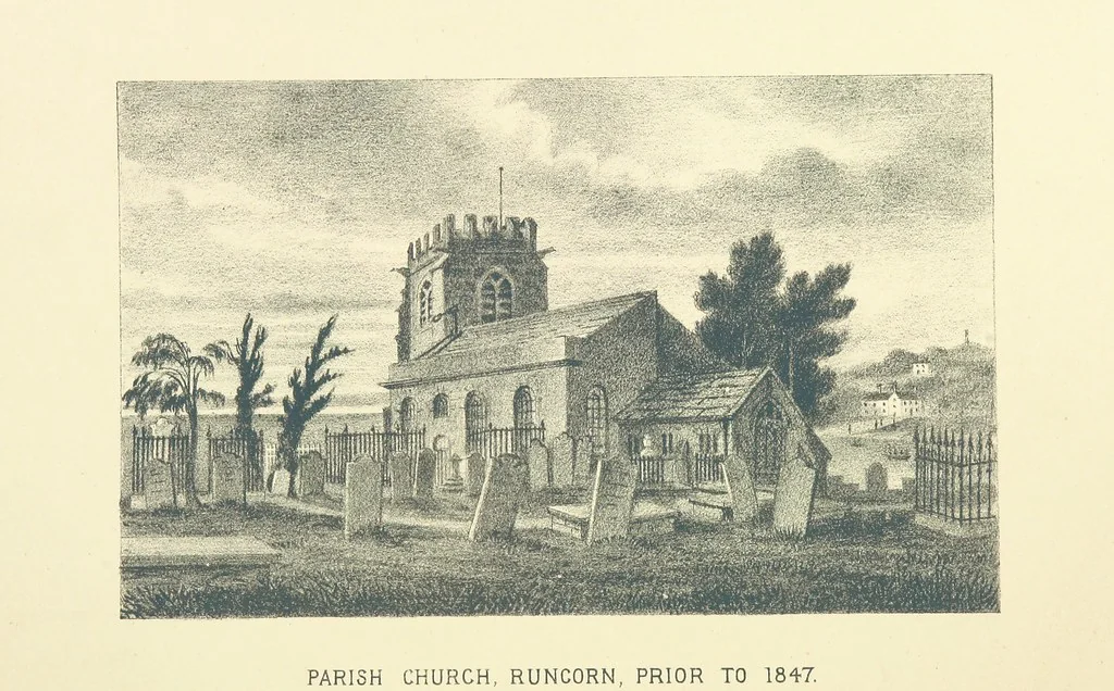 An illustration from History of Runcorn; with an account of the ancient village of Weston ... Drawings by H. Fitton. [Reprinted from the “Runcorn Guardian.”, 1887, leaf 68