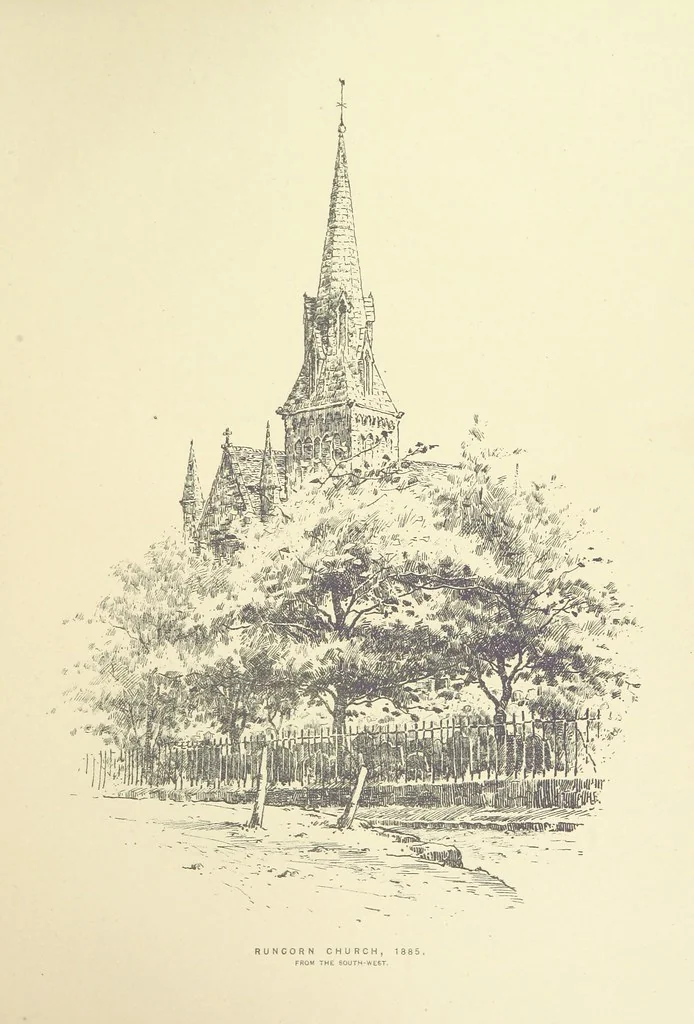 An illustration from History of Runcorn; with an account of the ancient village of Weston ... Drawings by H. Fitton. [Reprinted from the “Runcorn Guardian.”, 1887, leaf 83