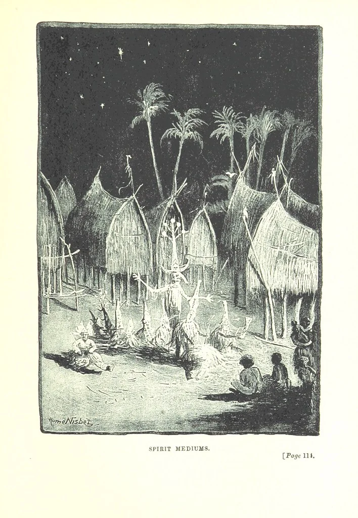 An illustration from The Land of the Hibiscus Blossom: a yarn of the Papuan Gulf ... With illustrations by the author, 1888, leaf 151