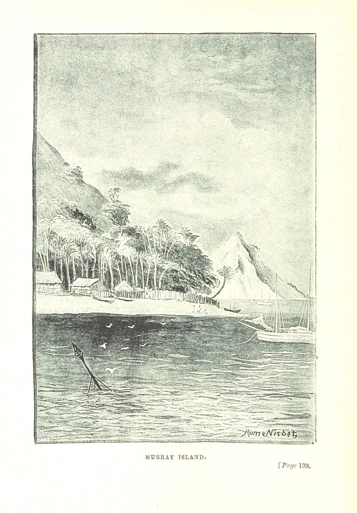 An illustration from The Land of the Hibiscus Blossom: a yarn of the Papuan Gulf ... With illustrations by the author, 1888, leaf 180