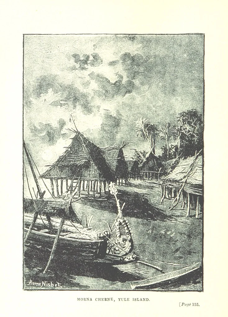 An illustration from The Land of the Hibiscus Blossom: a yarn of the Papuan Gulf ... With illustrations by the author, 1888, leaf 198