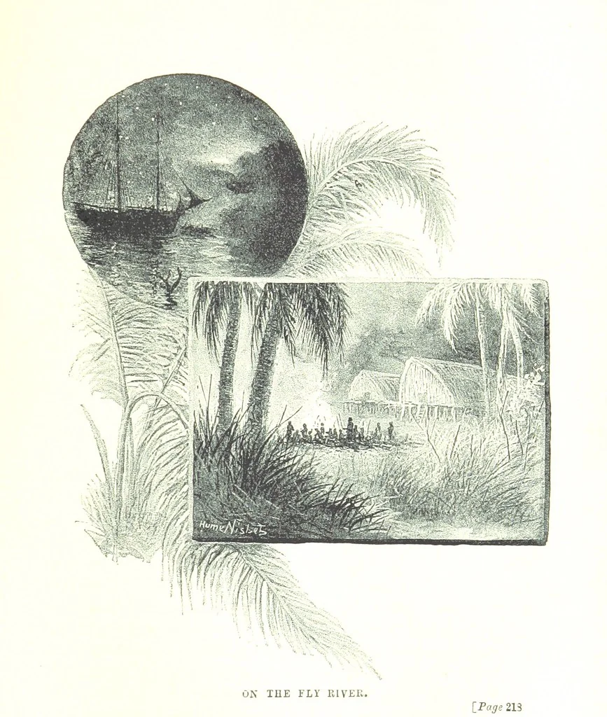 An illustration from The Land of the Hibiscus Blossom: a yarn of the Papuan Gulf ... With illustrations by the author, 1888, leaf 265