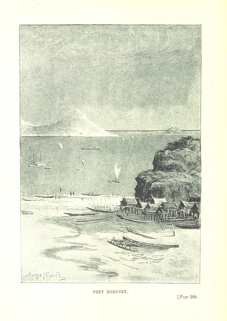An illustration from The Land of the Hibiscus Blossom: a yarn of the Papuan Gulf ... With illustrations by the author, 1888, leaf 320