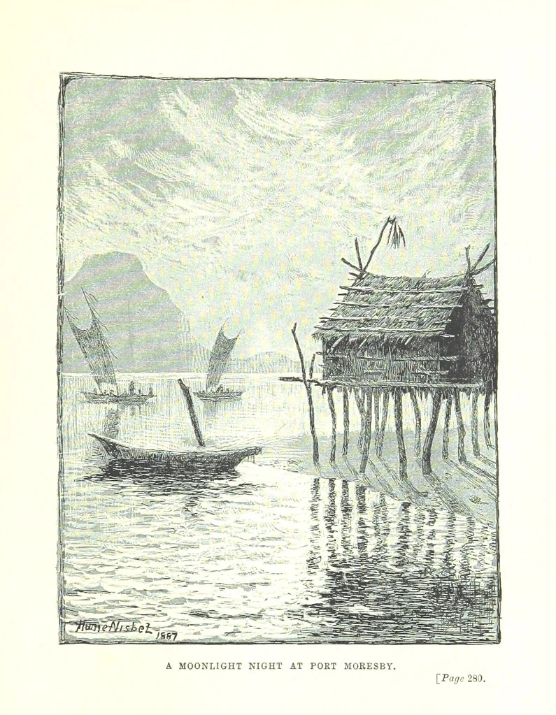 An illustration from The Land of the Hibiscus Blossom: a yarn of the Papuan Gulf ... With illustrations by the author, 1888, leaf 333