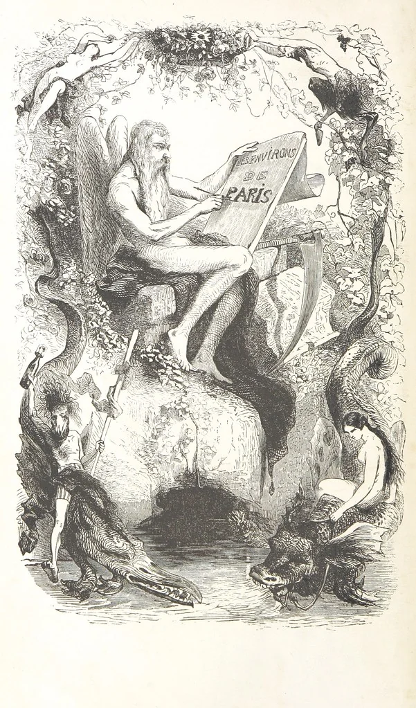An illustration from Les Environs de Paris, histoire, monuments, paysages ... Par l'élite de la littérature contemporaine (L. Gozlan, J. Janin, Viollet-Leduc, etc.) ... 200 dessins. [Edited by J. E. C. N, 1855, leaf 12
