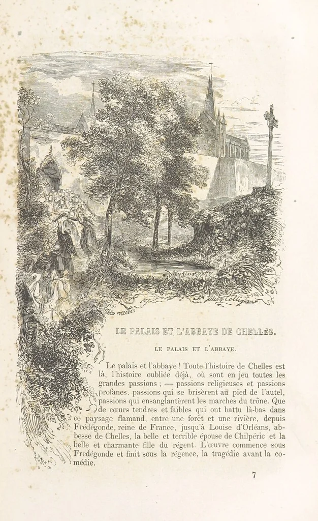 An illustration from Les Environs de Paris, histoire, monuments, paysages ... Par l'élite de la littérature contemporaine (L. Gozlan, J. Janin, Viollet-Leduc, etc.) ... 200 dessins. [Edited by J. E. C. N, 1855, leaf 121