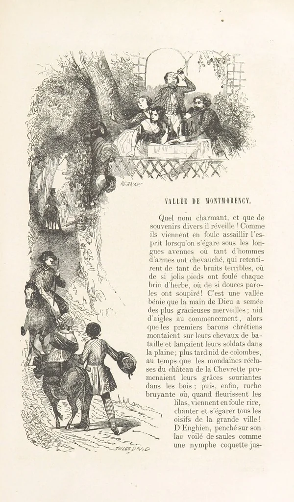 An illustration from Les Environs de Paris, histoire, monuments, paysages ... Par l'élite de la littérature contemporaine (L. Gozlan, J. Janin, Viollet-Leduc, etc.) ... 200 dessins. [Edited by J. E. C. N, 1855, leaf 153
