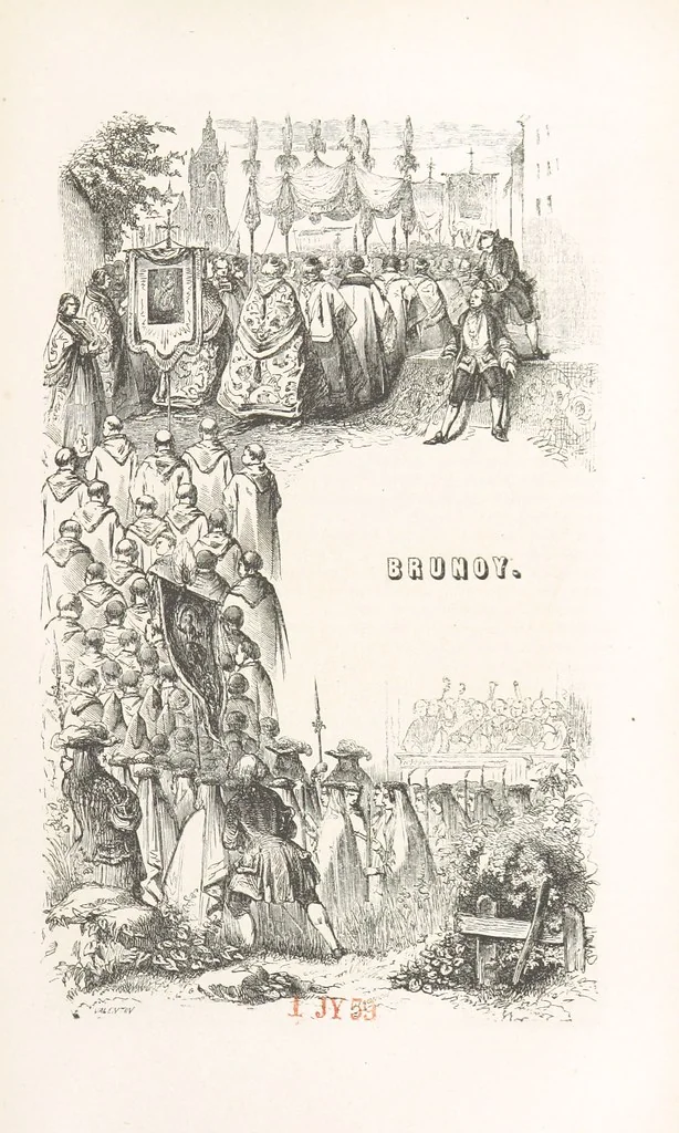 An illustration from Les Environs de Paris, histoire, monuments, paysages ... Par l'élite de la littérature contemporaine (L. Gozlan, J. Janin, Viollet-Leduc, etc.) ... 200 dessins. [Edited by J. E. C. N, 1855, leaf 171