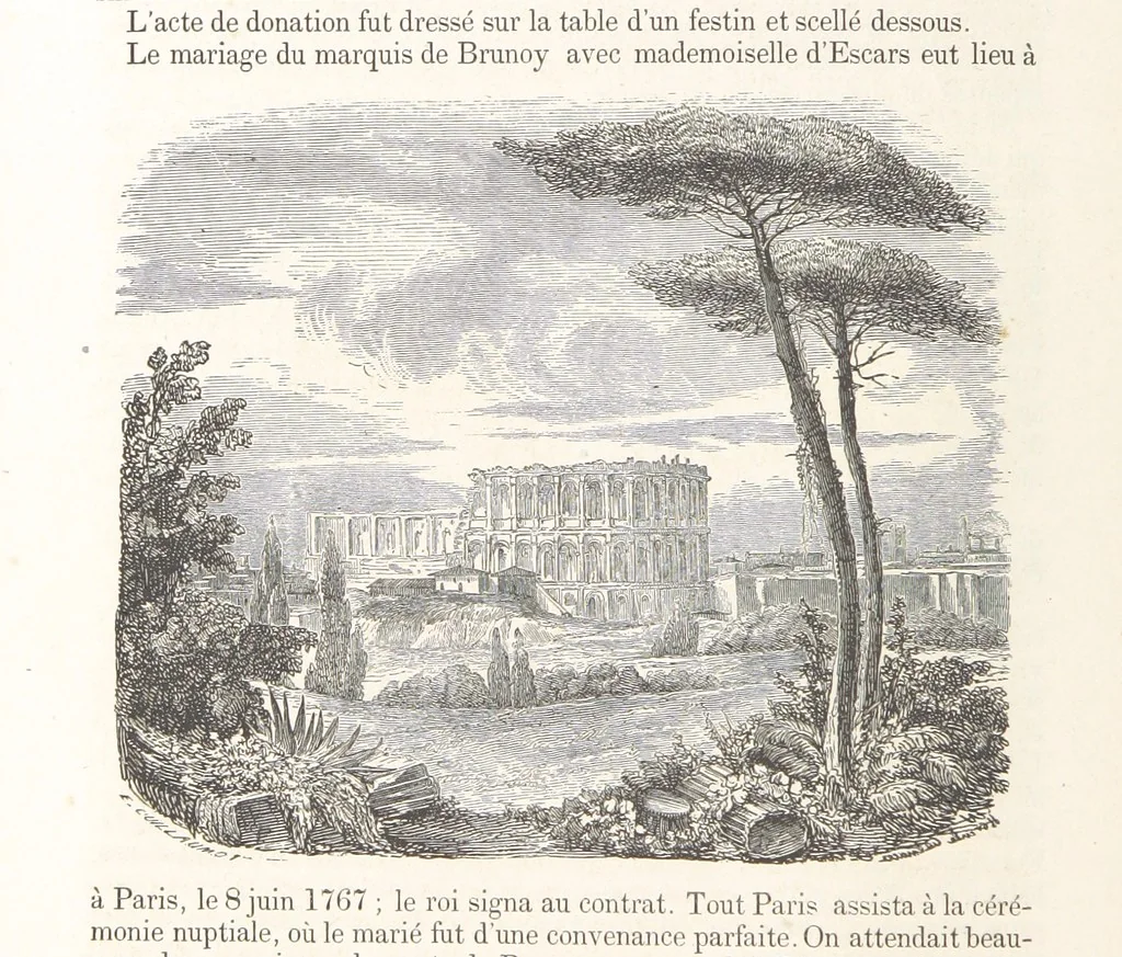 An illustration from Les Environs de Paris, histoire, monuments, paysages ... Par l'élite de la littérature contemporaine (L. Gozlan, J. Janin, Viollet-Leduc, etc.) ... 200 dessins. [Edited by J. E. C. N, 1855, leaf 180
