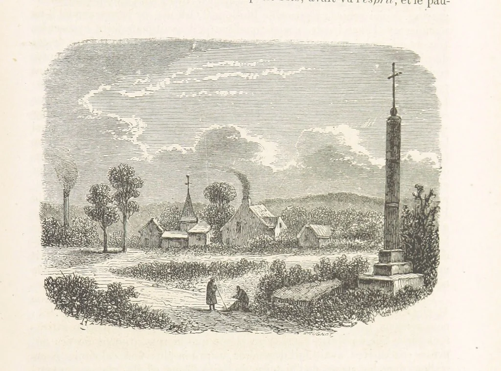 An illustration from Les Environs de Paris, histoire, monuments, paysages ... Par l'élite de la littérature contemporaine (L. Gozlan, J. Janin, Viollet-Leduc, etc.) ... 200 dessins. [Edited by J. E. C. N, 1855, leaf 395