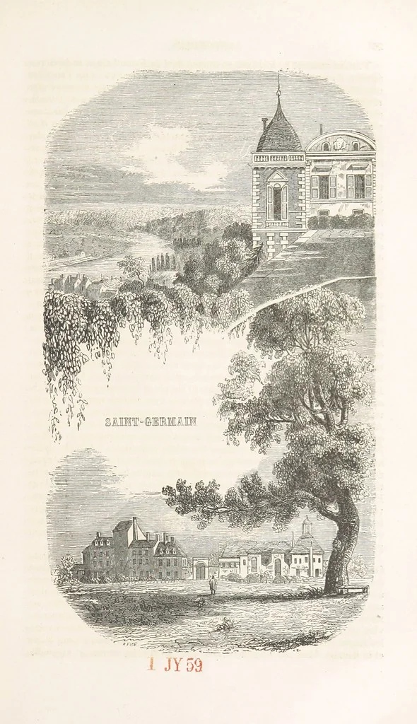 An illustration from Les Environs de Paris, histoire, monuments, paysages ... Par l'élite de la littérature contemporaine (L. Gozlan, J. Janin, Viollet-Leduc, etc.) ... 200 dessins. [Edited by J. E. C. N, 1855, leaf 43