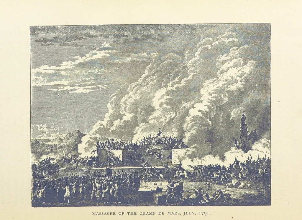 An illustration from The History of the French Revolution, 1789 to 1795; or a country without a God, 1890, leaf 250