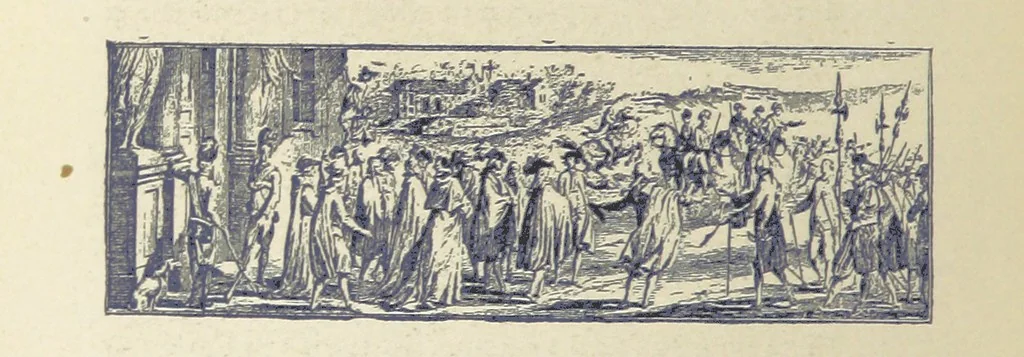 An illustration from The History of the French Revolution, 1789 to 1795; or a country without a God, 1890, leaf 44