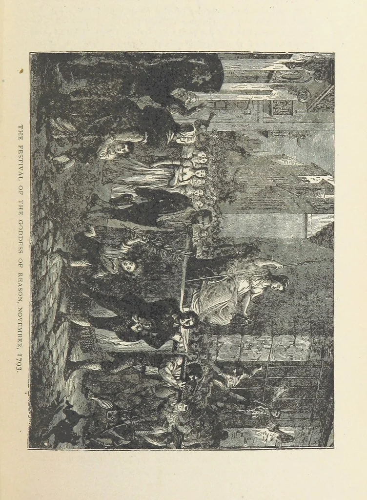 An illustration from The History of the French Revolution, 1789 to 1795; or a country without a God, 1890, leaf 579