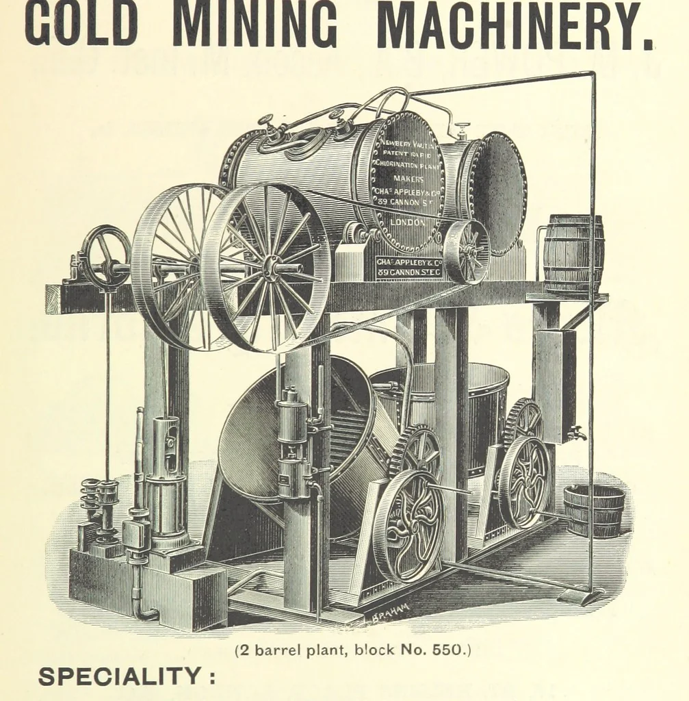 An illustration from Notes on the Treatment of Gold Ores, 1889, leaf 217
