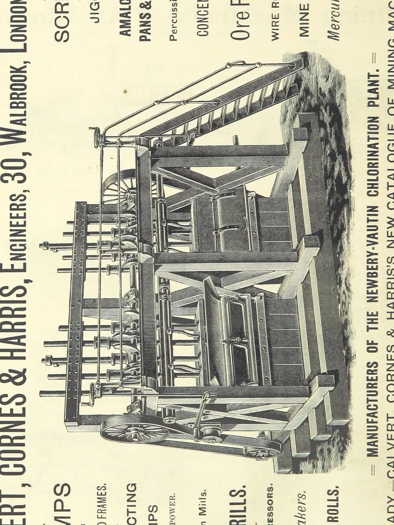 An illustration from Notes on the Treatment of Gold Ores, 1889, leaf 226