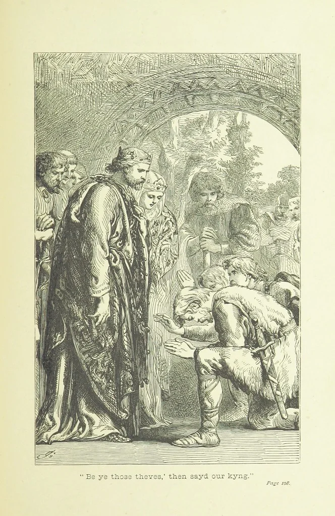 An illustration from Old English ballads. A collection of favourite ballads of the olden time, etc, 1888, leaf 115
