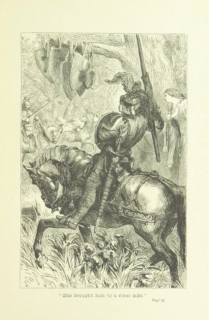 An illustration from Old English ballads. A collection of favourite ballads of the olden time, etc, 1888, leaf 21