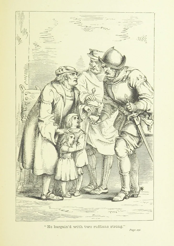 An illustration from Old English ballads. A collection of favourite ballads of the olden time, etc, 1888, leaf 299