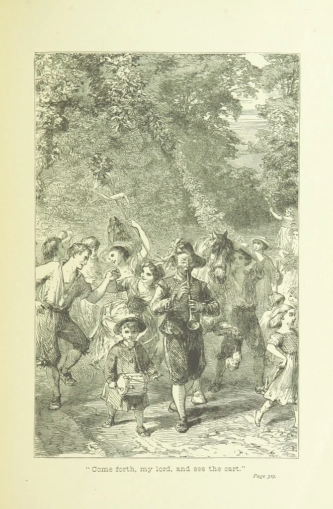 An illustration from Old English ballads. A collection of favourite ballads of the olden time, etc, 1888, leaf 327