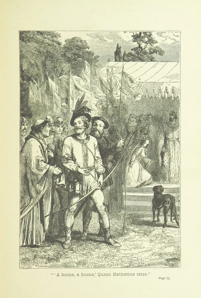 An illustration from Old English ballads. A collection of favourite ballads of the olden time, etc, 1888, leaf 83