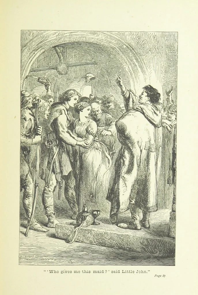 An illustration from Old English ballads. A collection of favourite ballads of the olden time, etc, 1888, leaf 91