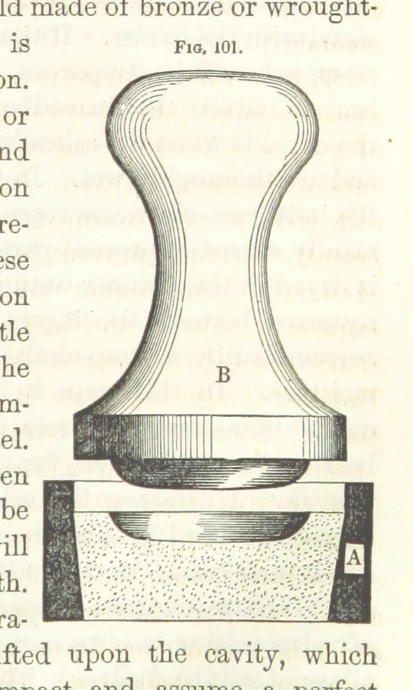 An illustration from A Treatise on Metallurgy; comprising mining, and general and particular metallurgical operations, etc, 1852, leaf 197