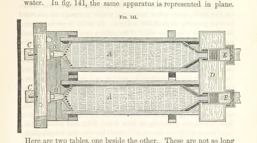 An illustration from A Treatise on Metallurgy; comprising mining, and general and particular metallurgical operations, etc, 1852, leaf 297